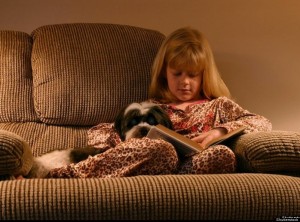 A girl and her pet dog A girl and her pet dog